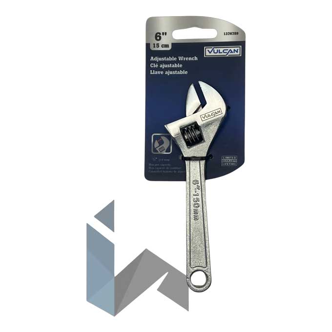 Llave Vulcan ajustable de 6" de largo, de acero cromado