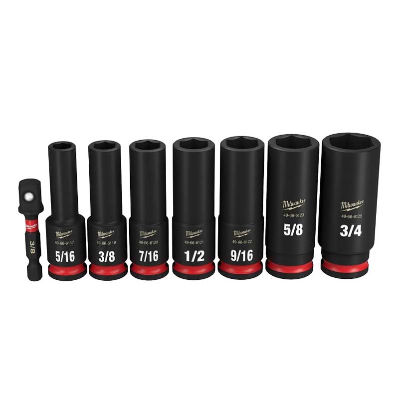 Milwaukee Socket Set 6PT SAE DP 3/8"