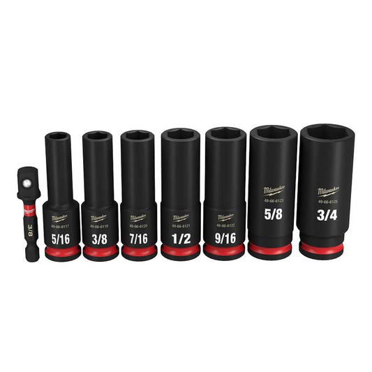 Milwaukee Socket Set 6PT SAE DP 3/8"