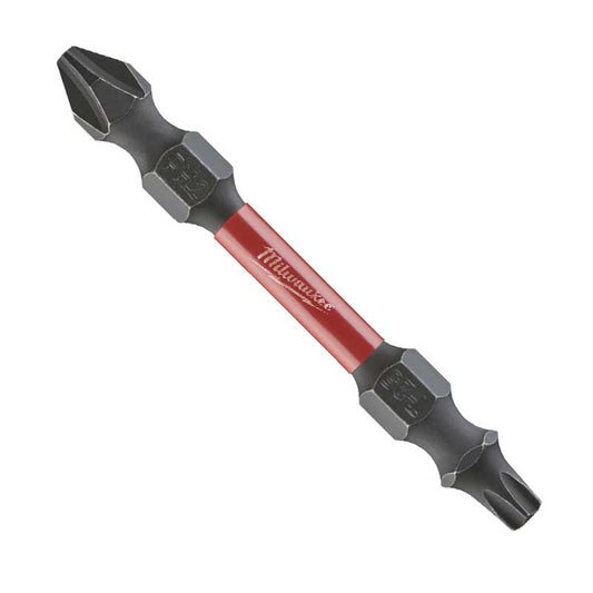 Milwaukee SHOCKWAVE 48-32-4311 Power Bit, #2 Drive, Phillips, Square Recess Drive, 1/4 in Shank, Hex Shank