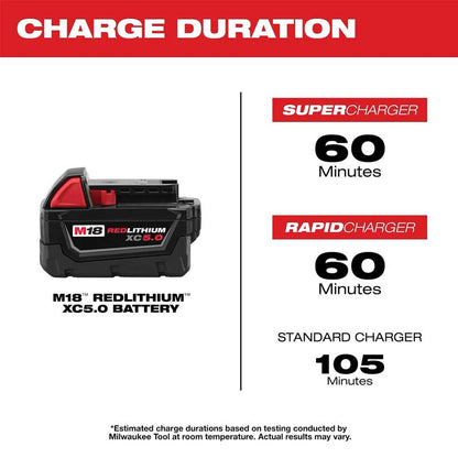 Battery Milwaukee Rechargeable M18 Red Lithium XC 5.0 48-11-1850
