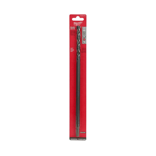 Milwaukee 48-89-2775 Drill Bit, 7/16 in Dia, 12 in OAL, Parabolic Flute, 1/4 in Dia Shank, 3-Flat Shank