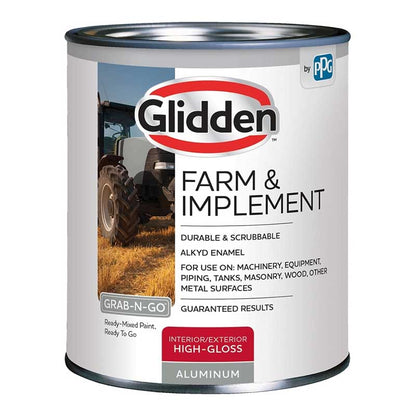 Pintura Glidden para exteriores de aluminio de alto brillo, 1 cuarto de galón
