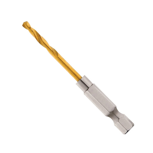 Milwaukee 48-89-4605 Impact Drill Bit, 1/8 in Dia, 2.62 in OAL, Twist Flute, 1/4 in Dia Shank, Hex Shank