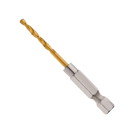 Milwaukee 48-89-4604 Impact Drill Bit, 7/64 in Dia, 2.52 in OAL, Twist Flute, 1/4 in Dia Shank, Hex Shank