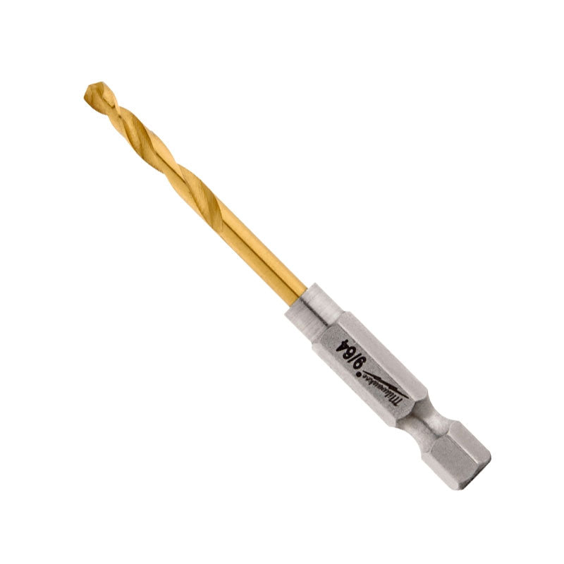 Milwaukee 48-89-4606 Impact Drill Bit, 9/64 in Dia, 2.63 in OAL, Twist Flute, 1/4 in Dia Shank, Hex Shank