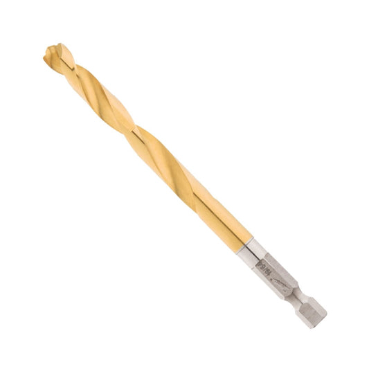 Milwaukee 48-89-4616 Impact Drill Bit, 19/64 in Dia, 4.37 in OAL, Twist Flute, 1/4 in Dia Shank, Hex Shank