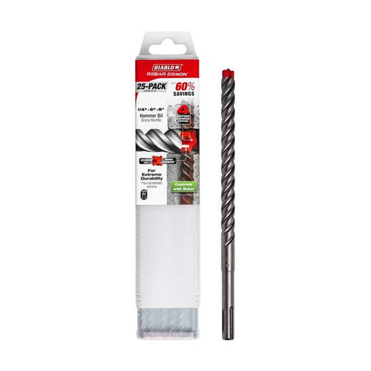 Drill Bit Hammer Diablo RD 25 PK 1/2" x 6" x 8"