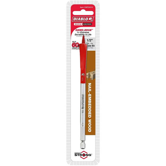 Drill Bit Diablo 1/2" x 6" Demo Demon Spade Bit for Nail-Embedded Wood