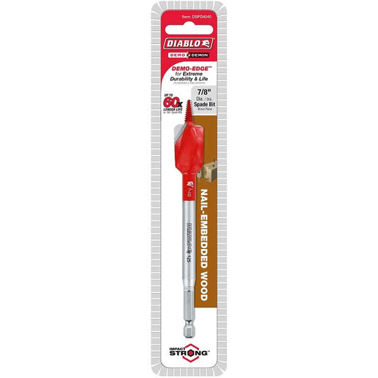 Drill Bit Diablo 7/8" x 6" Demo Demon Spade Bit for Nail-Embedded Wood