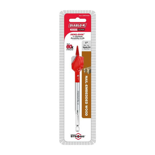 Drill Bit Diablo 1" x 6" Demo Demon Spade Bit for Nail-Embedded Wood