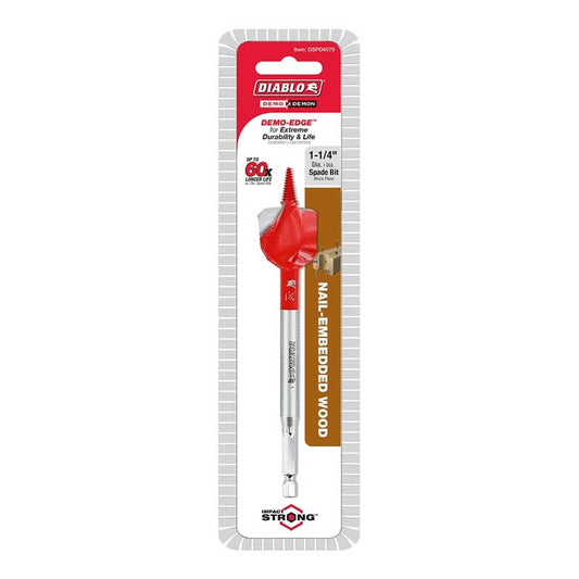Drill Bit Diablo 1-1/4" x 6" Demo Demon Spade Bit for Nail-Embedded Wood