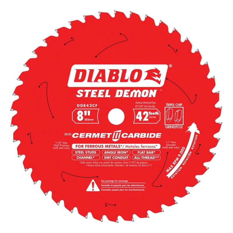 Blade Diablo Metal Cutting Cermet 8" D0842CF